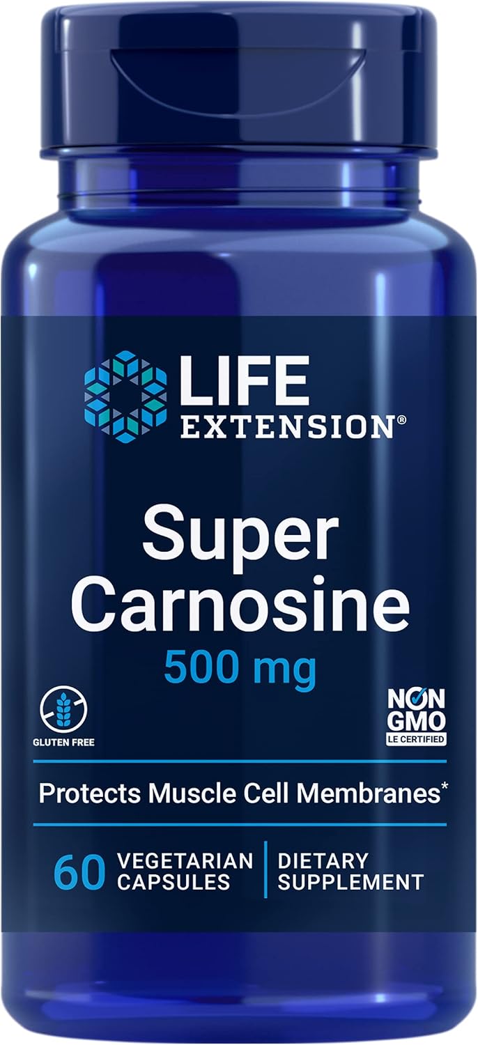 Life Extension Super Carnosine, L-Carnosine, Luteolin, Vitamin B1, 60 Capsules - görsel 1