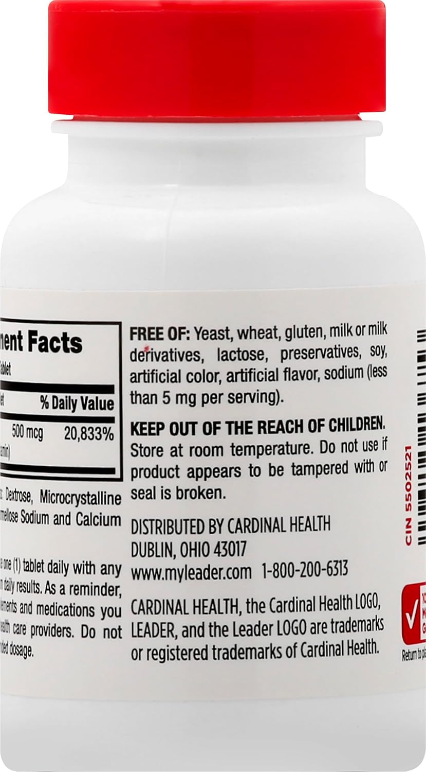 Leader Vitamin B-12 500 µg Tablets (100 Tablets) - görsel 3