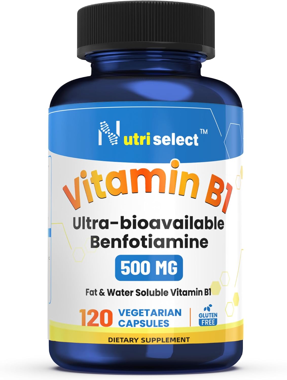 Nutriselect Benfotiamine 500 mg - Vitamin B1 Supplement (120 Capsules) - görsel 1