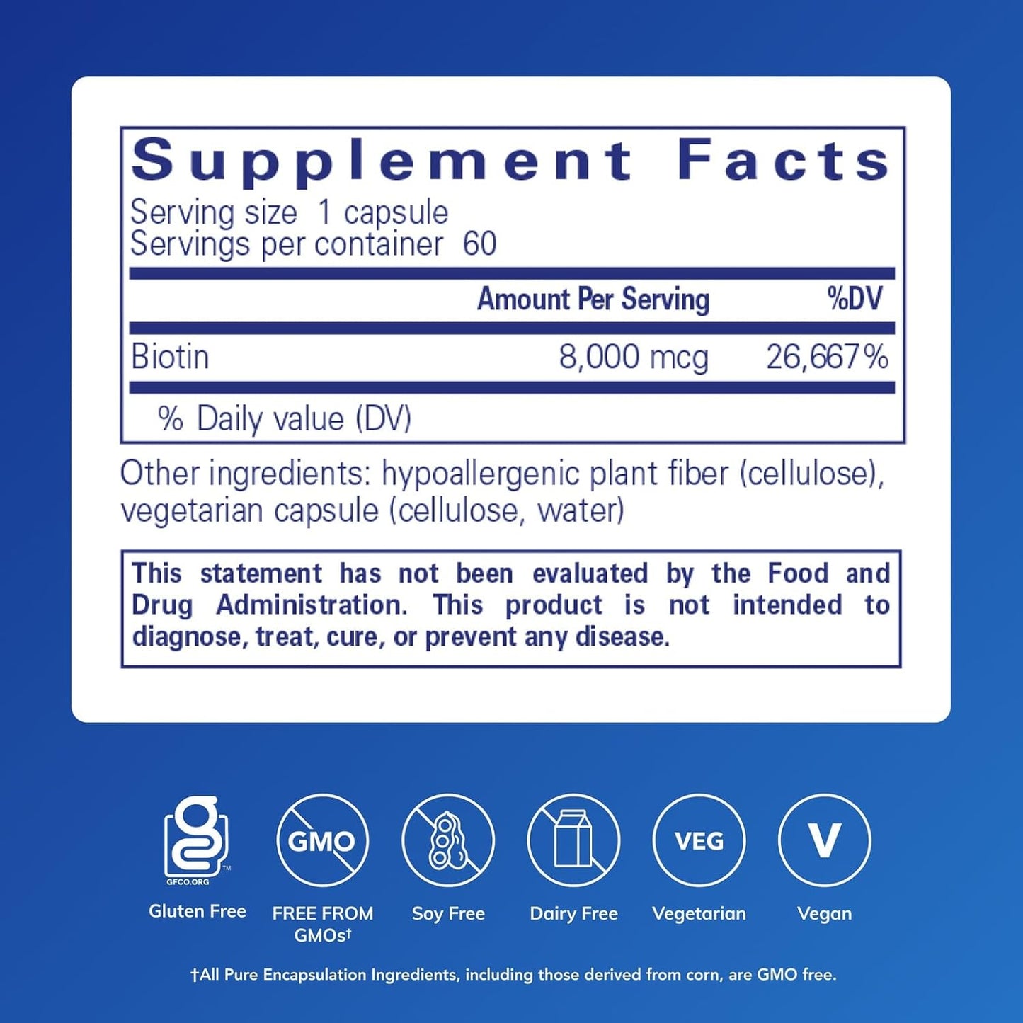Pure Encapsulations Biotin 8 mg – 60 Capsules - görsel 2