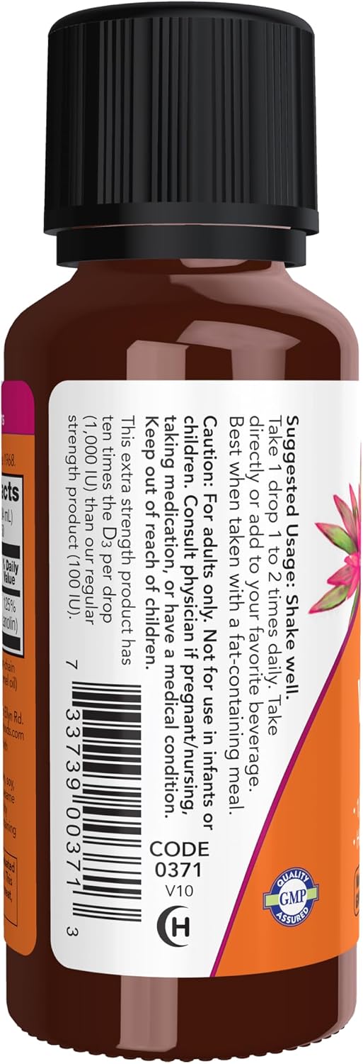 NOW Foods Liquid Vitamin D-3, Extra Strength, Structural Support*, 30 ml - görsel 3