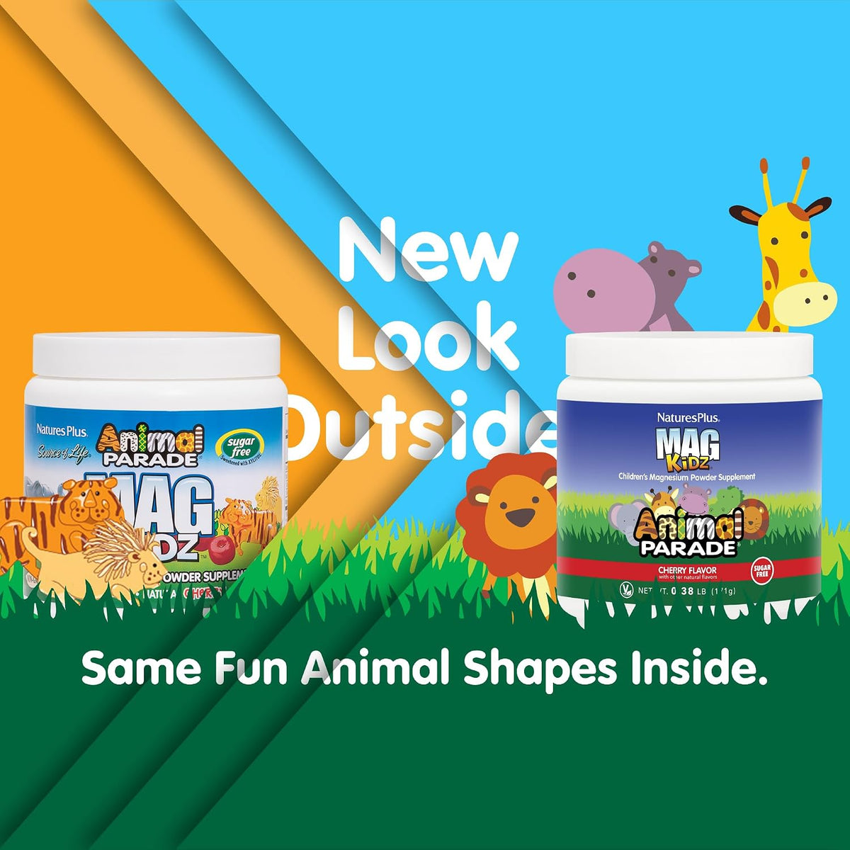 NaturesPlus Animal Parade MagKidz Cherry - Children's Magnesium Powder - 45 Servings - görsel 2