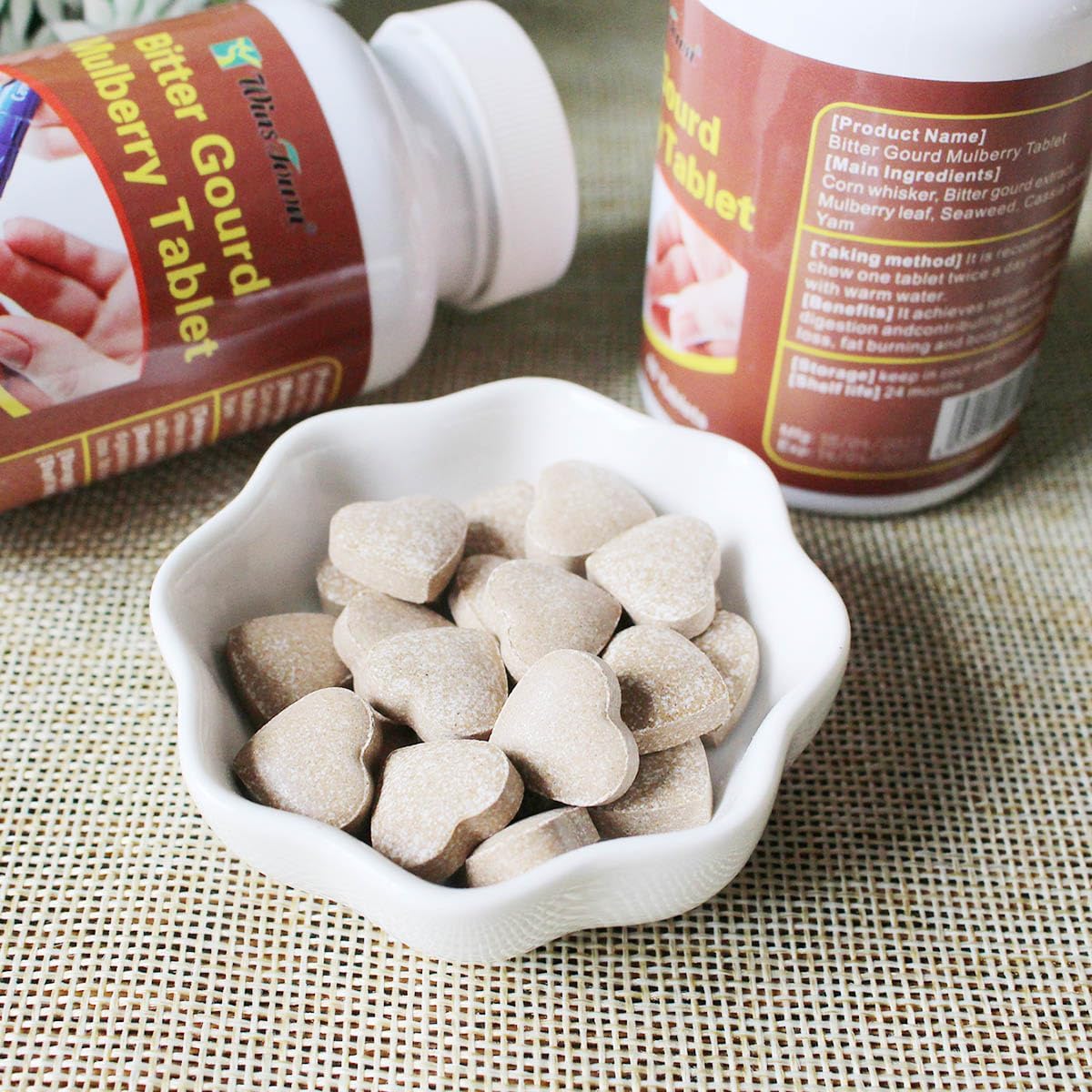 Wins Town Bitter Gourd Mulberry Tablet for Cardiovascular Health Support, Natural Food Supplement, 60 Tablets - görsel 6