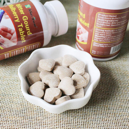 Wins Town Bitter Gourd Mulberry Tablet for Cardiovascular Health Support, Natural Food Supplement, 60 Tablets