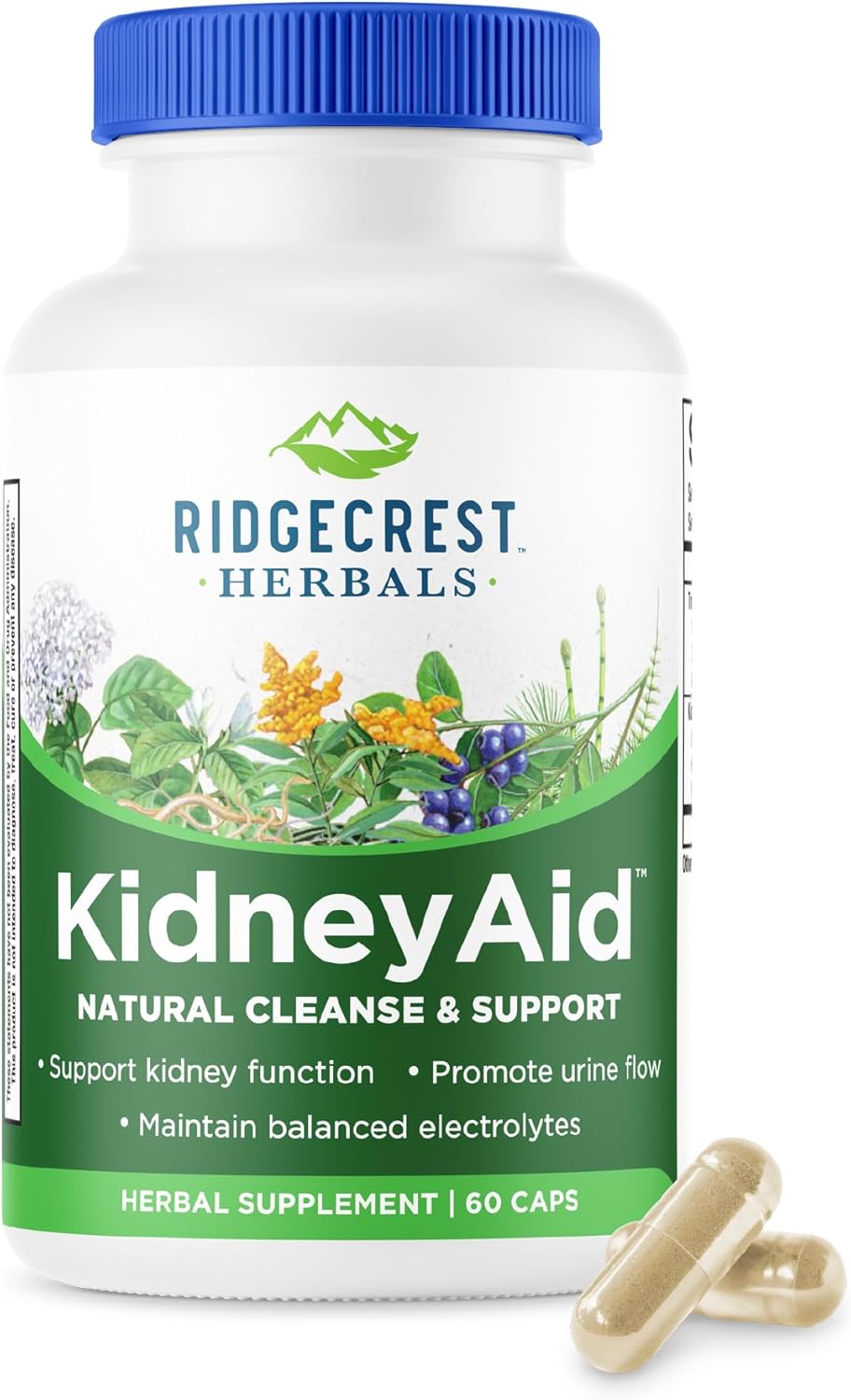 RidgeCrest Herbals KidneyAid, Kidney Health Support Supplement, 60 Capsules - görsel 1