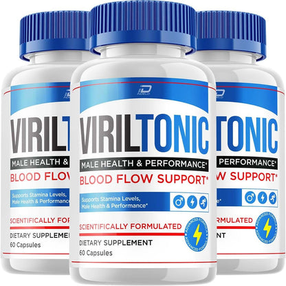 Viril Tonic for Men, Advanced Performance Supplement (3 Pack, 180 Capsules)