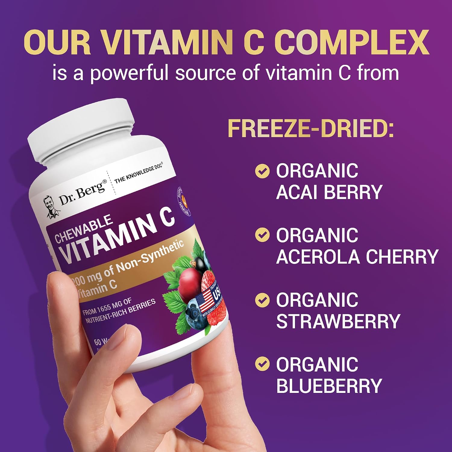Dr. Berg Chewable Vitamin C Complex – Organic Berry Vitamin C Wafers - görsel 7