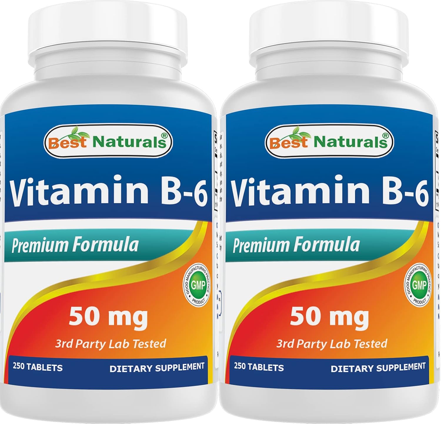 Best Naturals Vitamin B6 50 mg 250 Tablets (Pack of 2) - görsel 1