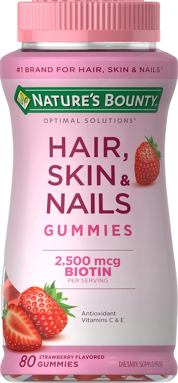 Nature's Bounty Vitamin Biotin Optimal Solutions Hair, Skin and Nails Gummies, 80 Gummies - görsel 6