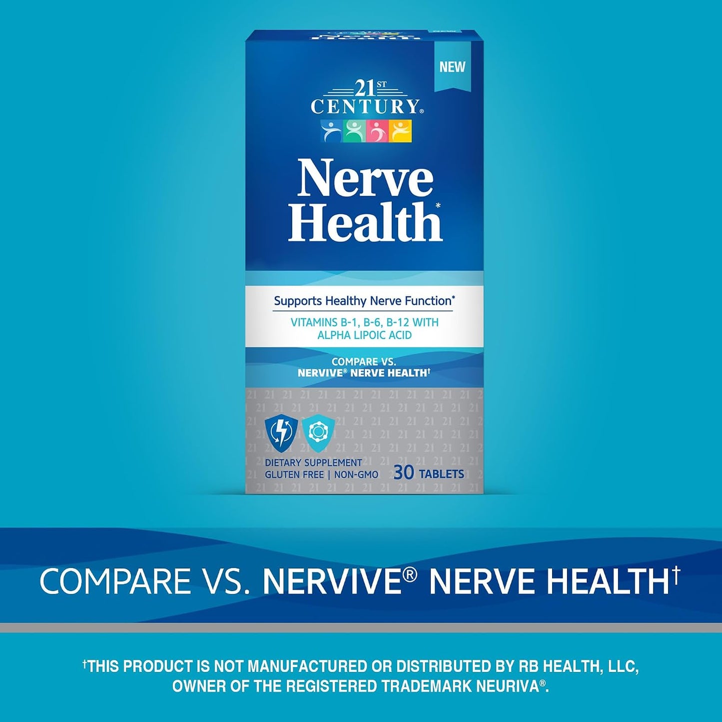 21st Century Nerve Health Tablets - Alpha Lipoic Acid 300mg with B Vitamins - 30 Tablets - görsel 5