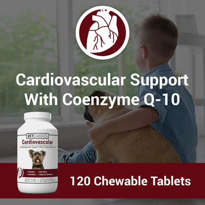 Vet Classics Cardiovascular Support Coenzyme Q-10 Dog Supplement – Chewable Tablets (120 Ct)