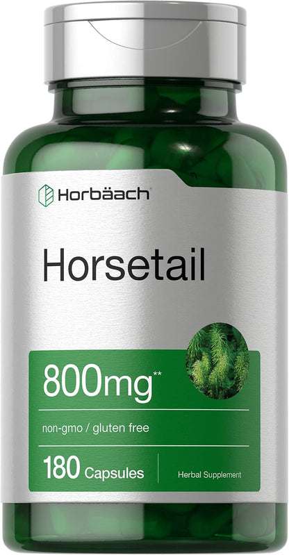 Horbäach Horsetail Supplement | 180 Capsules | Traditional Herbal Extract | Non-GMO & Gluten-free