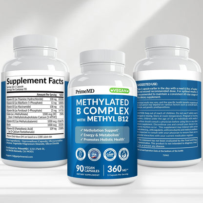 PrimeMD Methylated B Complex with B12 Methylcobalamin and Methyl Folate 1000 mcg