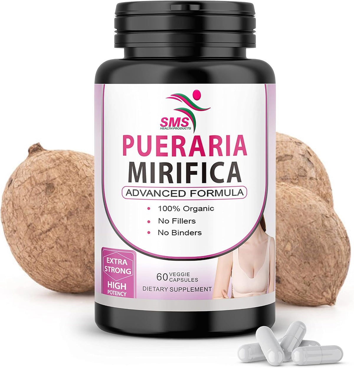Pueraria Mirifica (Kwao Krua Kao) Supplement - Pure Root 10:1 Concentrated Extract, Organic, 60 Veggie Capsules - görsel 3
