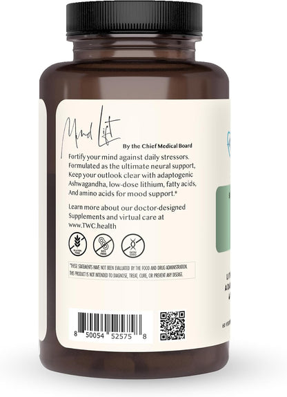 Mind Lift - Mood Support, Mental Focus, Cognitive Defence - Lithium, GABA, DHA, L-Phenylalanine | 60 Capsules