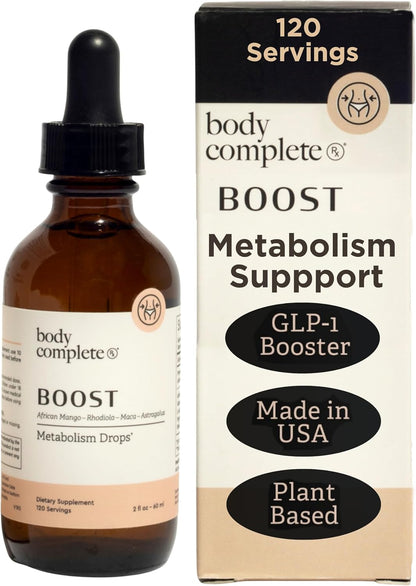 BODY COMPLETE RX Boost Drops - Maca Root, Rhodiola, Amino Acids - Energy & Traditional Vitality Support - 60 ml Liquid Drops
