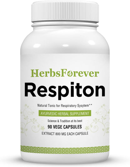 Herbsforever Respiton Capsules - Respiratory Wellness Support, 90 Vegan Capsules