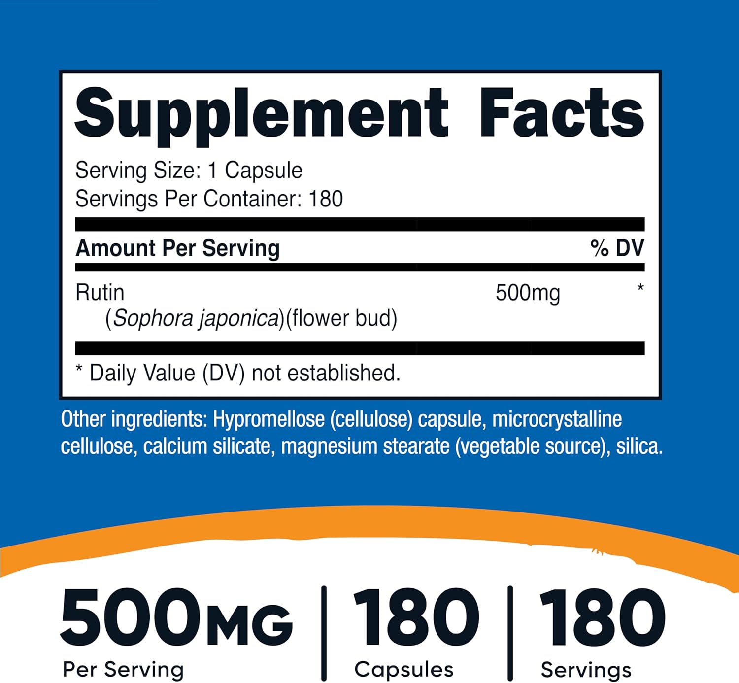 Nutricost Rutin 500mg, 180 Capsules - görsel 2