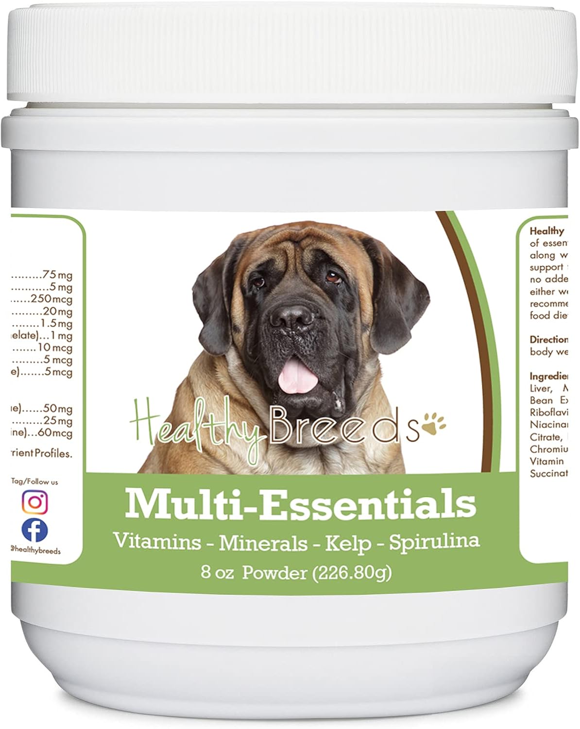 Healthy Breeds Mastiff Multi-Essentials Powder for Dogs - Multivitamin & Mineral Supplement (8 oz) - görsel 1