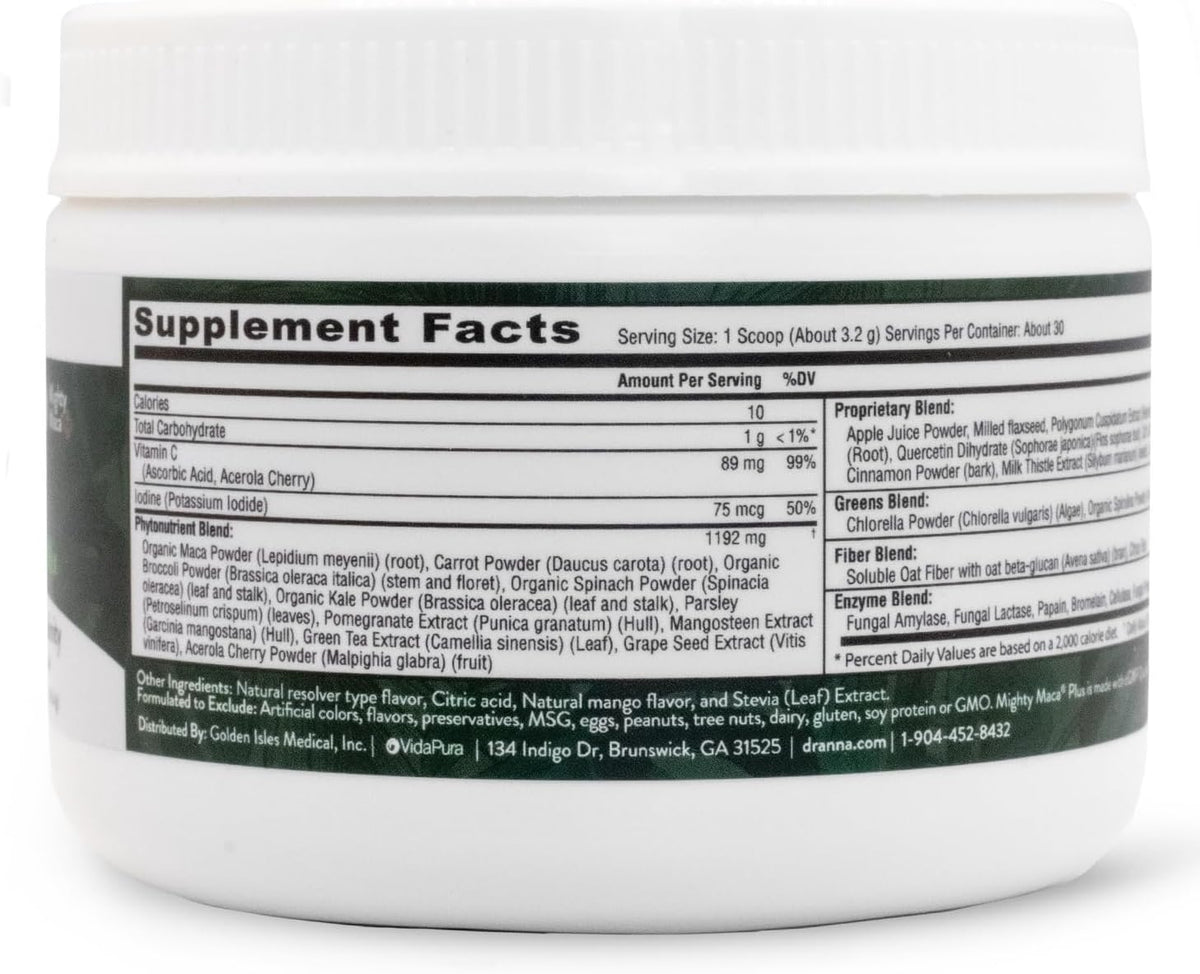 VIDAPURA Mighty Maca Plus Mango Superfood Greens Powder – Sugar-Free, Vegan, Alkaline, 30-Day Supply - görsel 2