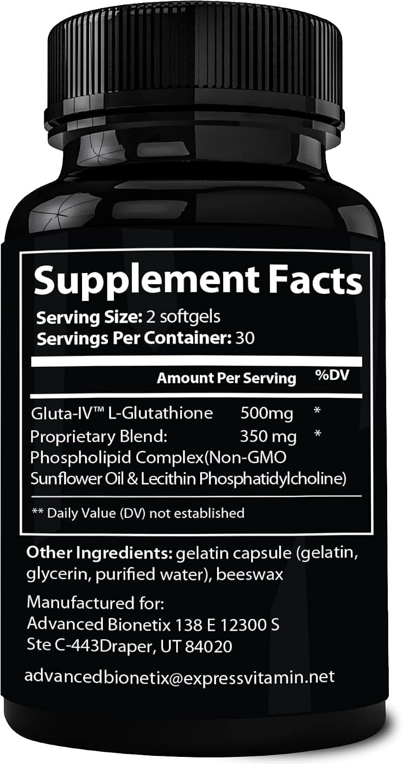 Advanced Bionetix 850mg Liposomal Glutathione Supplement – 60 Softgels - görsel 6