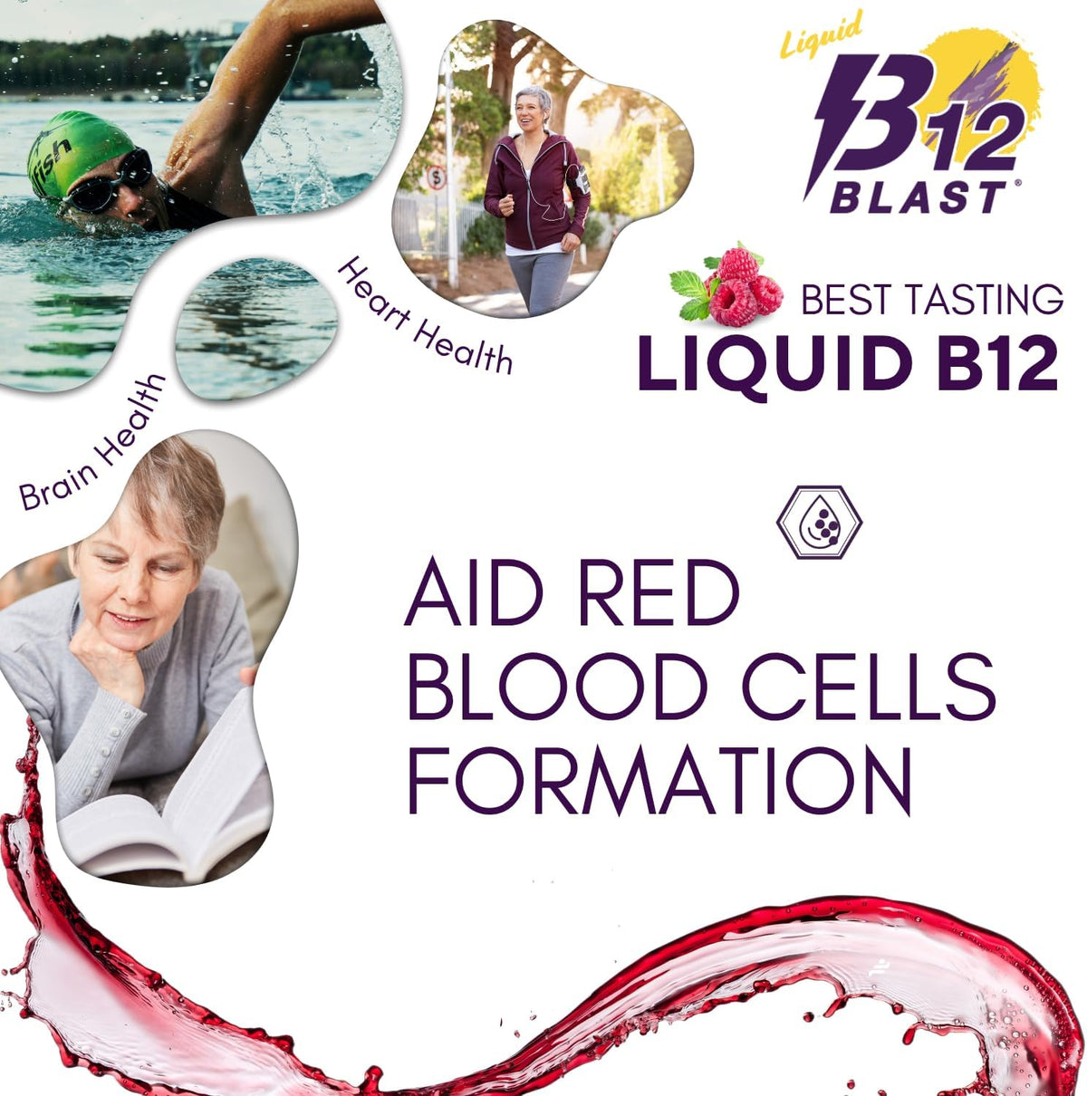 Bricker Labs B12 Blast Methylcobalamin 1000mcg Sublingual Liquid - Vegan B12 Energy Supplement, 2 fl oz - görsel 6