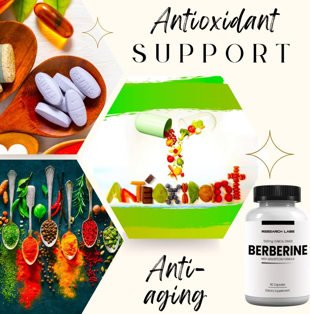 Research Labs Berberine 1500mg – High Absorption Clinical Grade Formula with BerberQuil™ Support, 180 Capsules - görsel 5