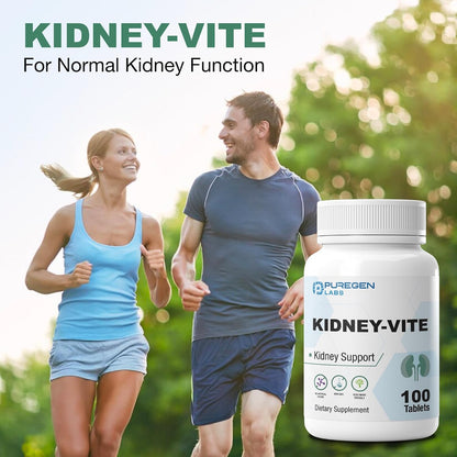 Puregen Labs Kidney-Vite | Premier Kidney Renal Support Supplement – 100 Vegetarian Tablets