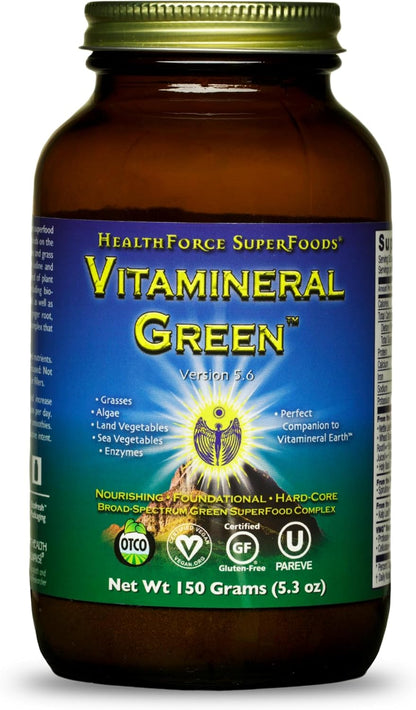HealthForce Superfoods Vitamineral Green - Organic Superfood Powder for Immune and Thyroid Support, 150g
