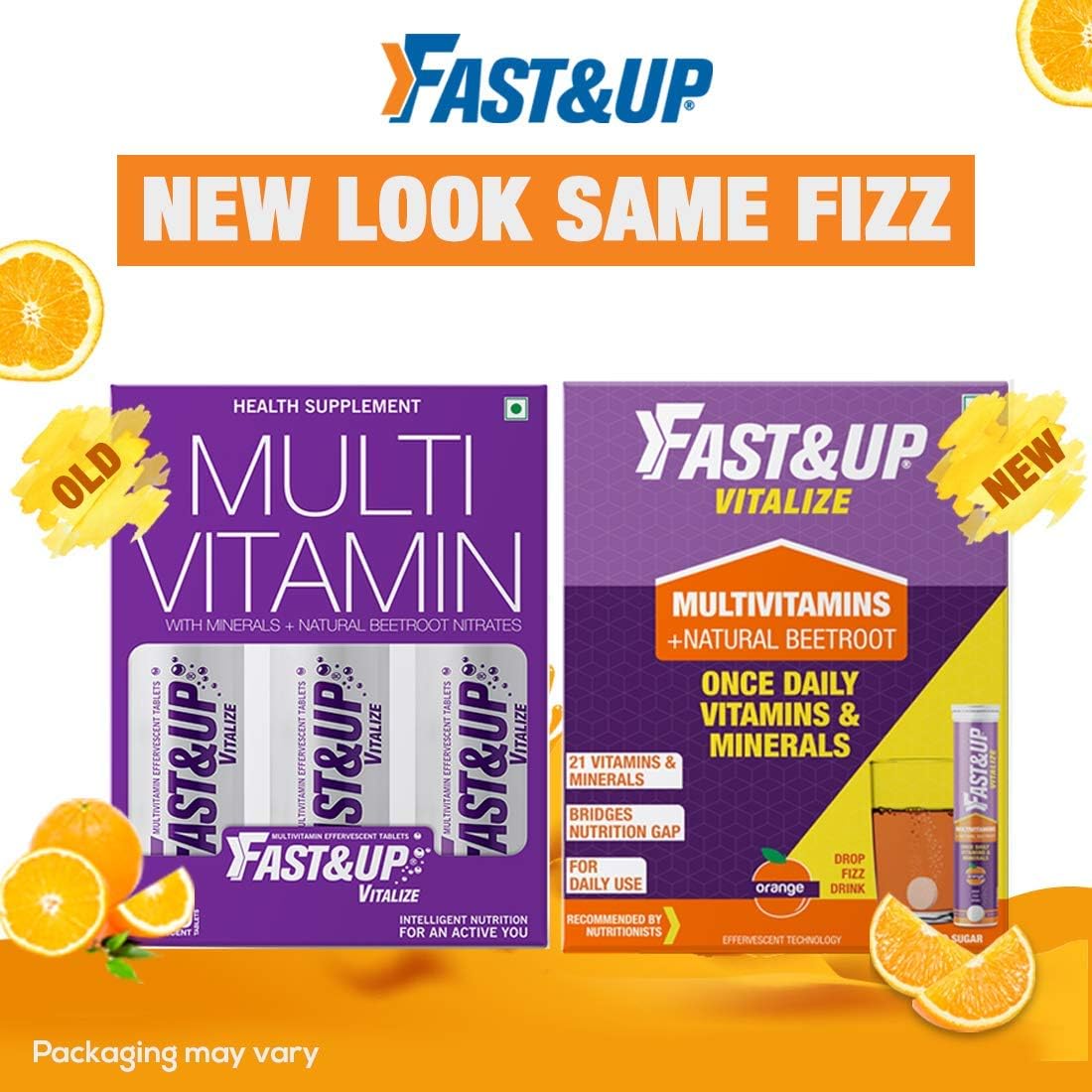 Fast & Up Vitalize Multivitamin Supplement - 60 Effervescent Tablets - Orange Flavour - görsel 6