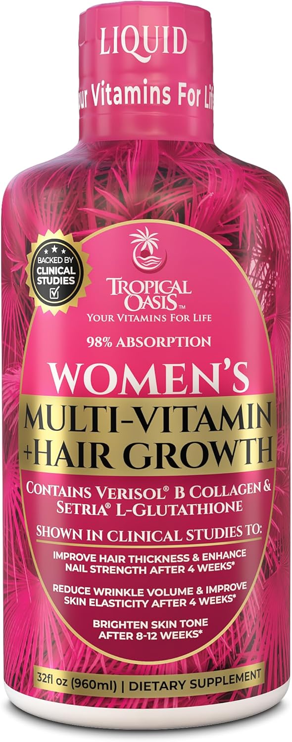 Tropical Oasis Women's Premium Liquid Multivitamin - Sugar Free, Non-GMO, 32 Servings - görsel 8
