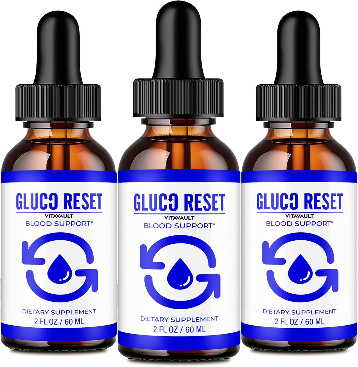 Vitavault Gluco Reset Drops - Maximum Strength, All Natural Formula (3 Pack) - görsel 1