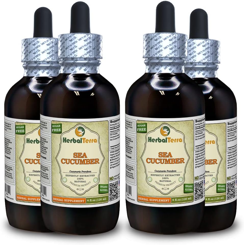 Sea Cucumber (Cucumaria Frondosa) Glycerite, Dried Sea Cucumber Alcohol-Free Liquid Extract 60ml - görsel 5