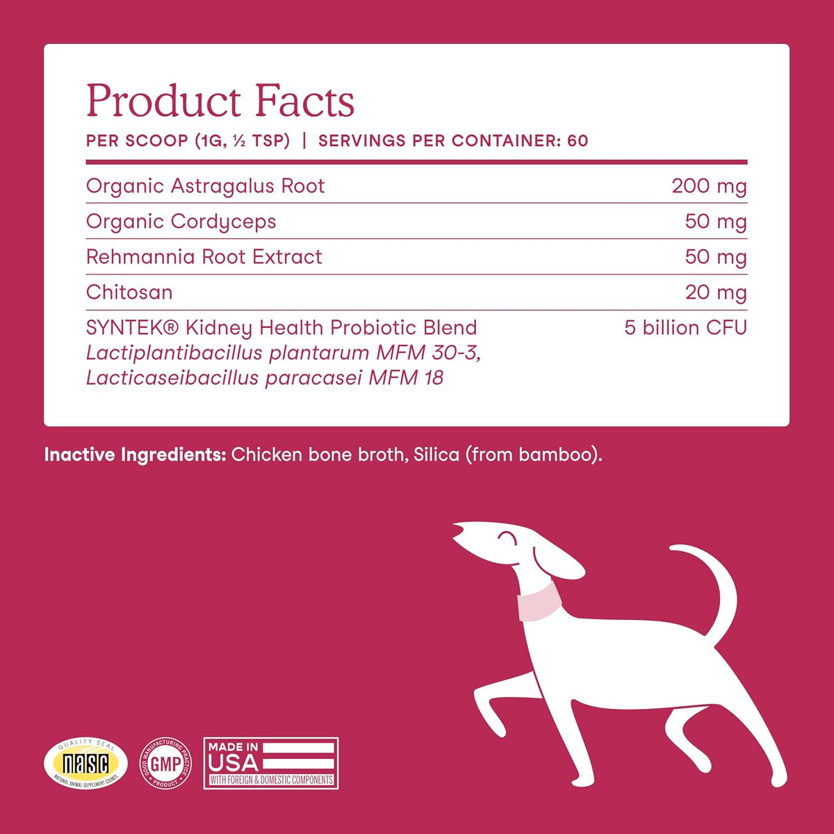 Fera Pets Dog Kidney Support with Probiotics - Powder, 60 Scoops - görsel 6