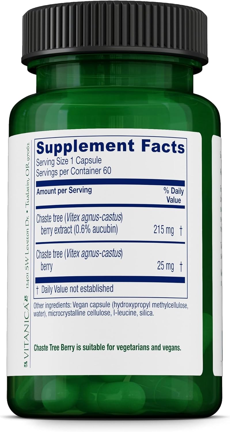 Vitanica Chaste Tree Berry (Vitex Extract) – Vegan, 60 Capsules - görsel 2