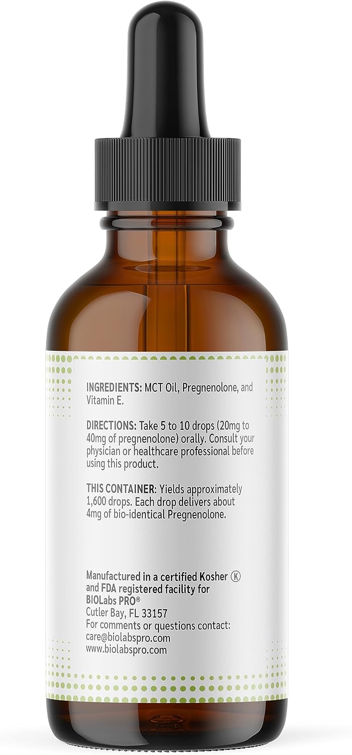 BIOLABS PRO Pregnenolone, Natural Bio-Identical Pregnenolone Oil, Supports Hormone Balance, 60ml Bottle – Six Month Supply - görsel 8