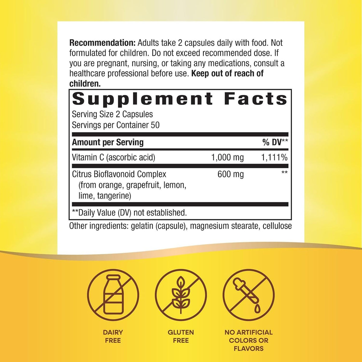 Nature's Way Vitamin C with Bioflavonoids, 1000 mg, 100 Capsules - görsel 5