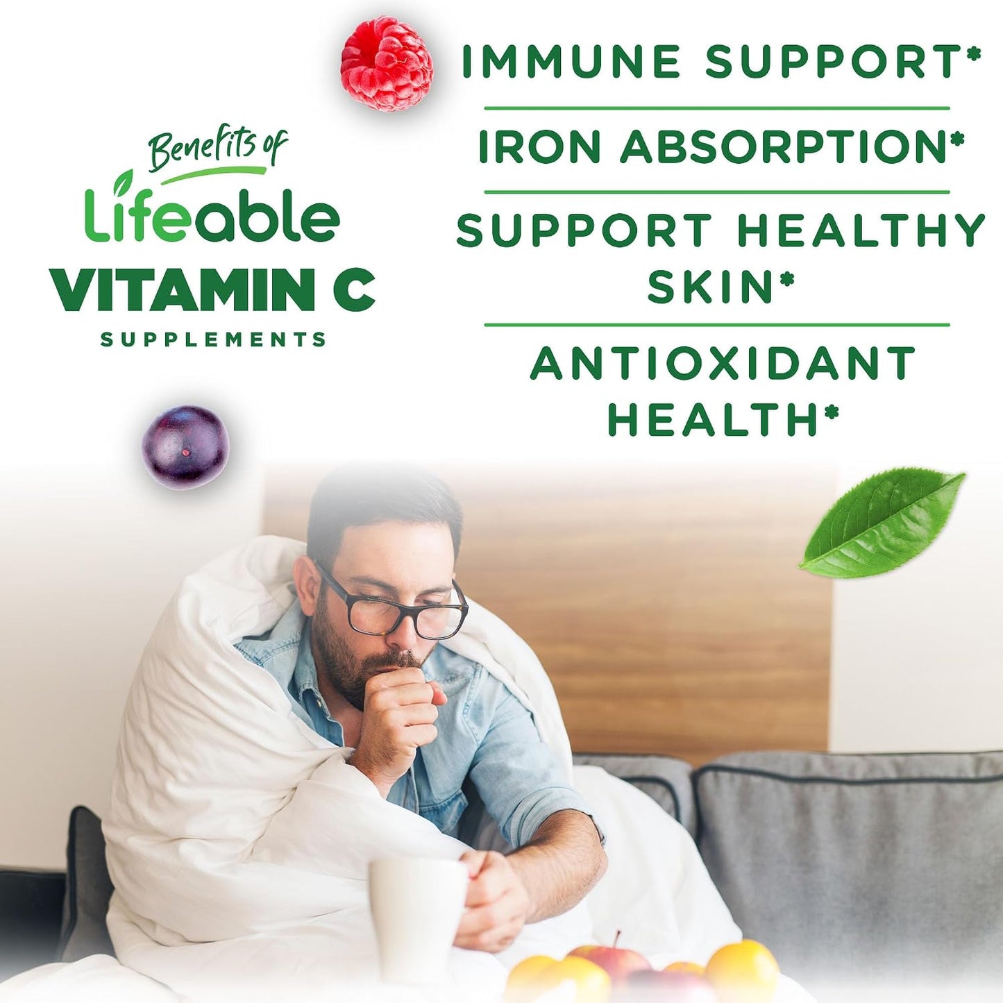 Lifeable Vitamin C Gummies – 750mg, Orange Flavour, Immune Support – 90 Gummies - görsel 3