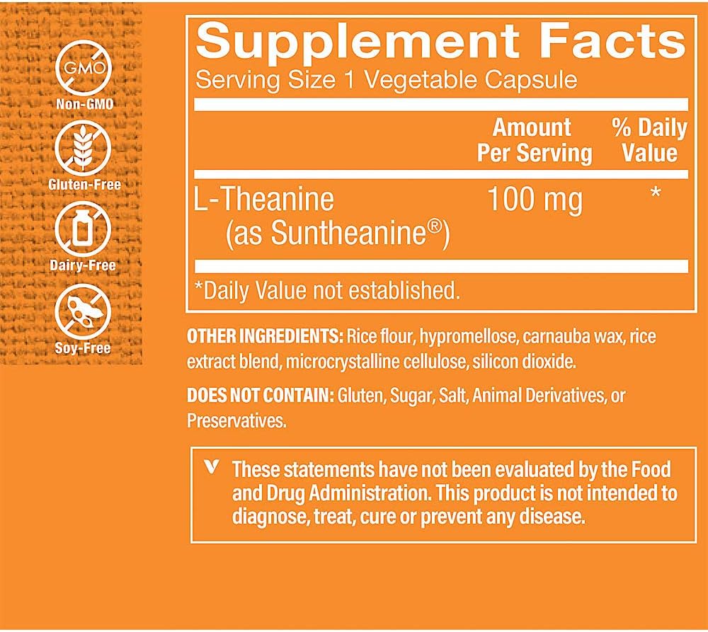 The Vitamin Shoppe L-Theanine 100mg - 120 Capsules - görsel 2