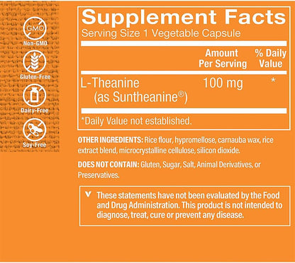 The Vitamin Shoppe L-Theanine 100mg - 120 Capsules