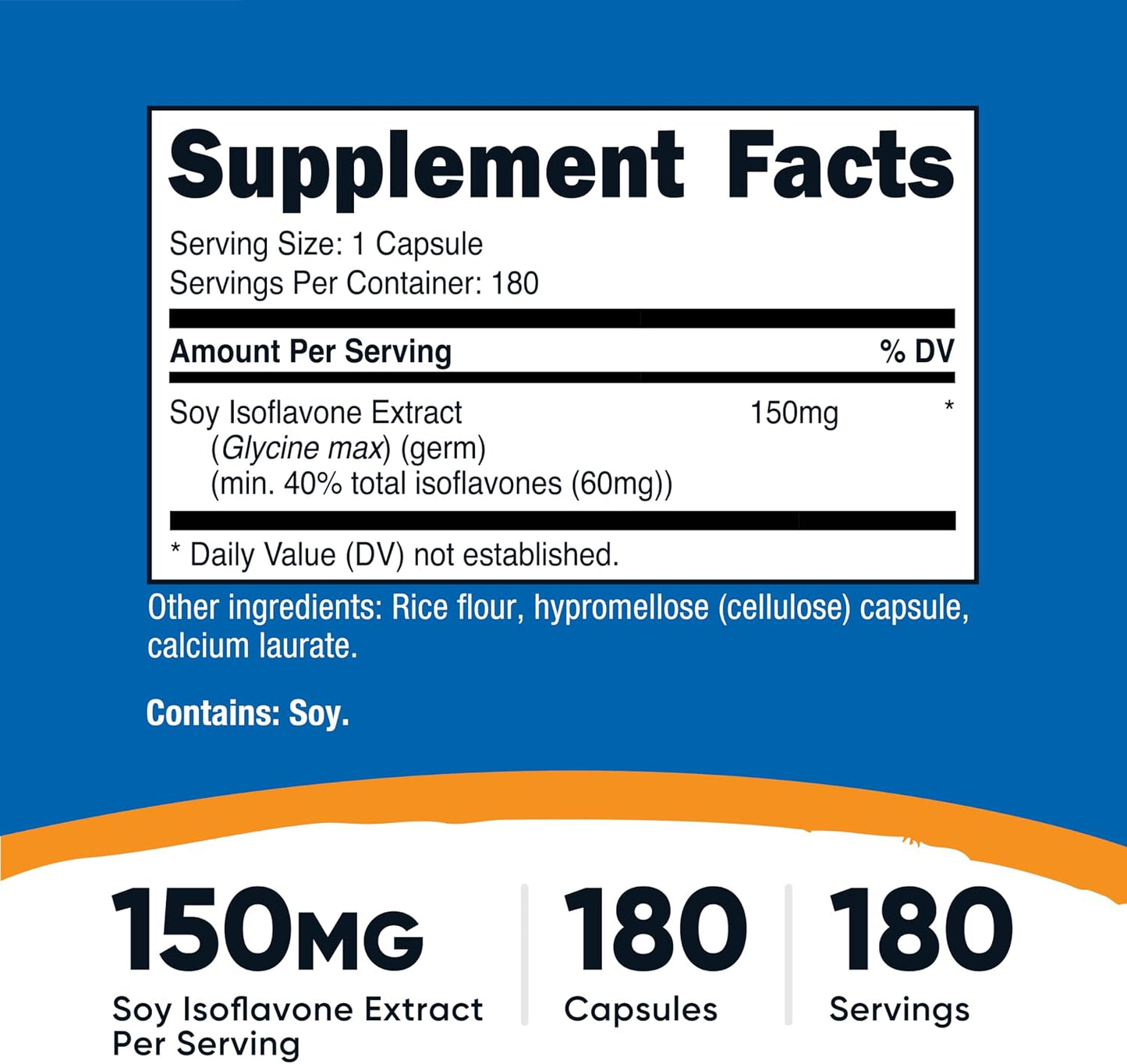 Nutricost Soya Isoflavones 150mg, 180 Veggie Capsules - Gluten-free, Non-GMO, Vegan Friendly - görsel 2