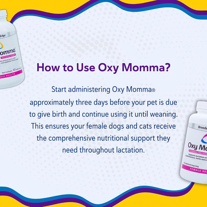 Breeder's Edge Oxy Momma Soft Chews, Postnatal Vitamin Supplement for Lactating Dogs and Cats, Supports Recovery, Hormones, and Next Pregnancy - for Medium & Large Dogs, 40ct Soft Chews