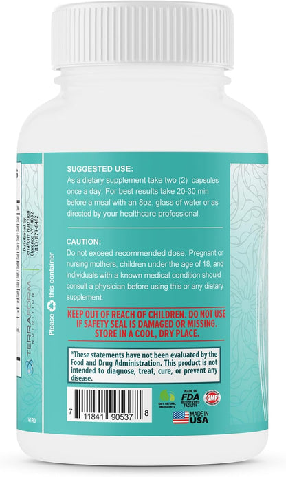 TerraForm Nutrition Stressed Out – Mental Focus & Relaxation Supplement – 60 Capsules – Made in USA