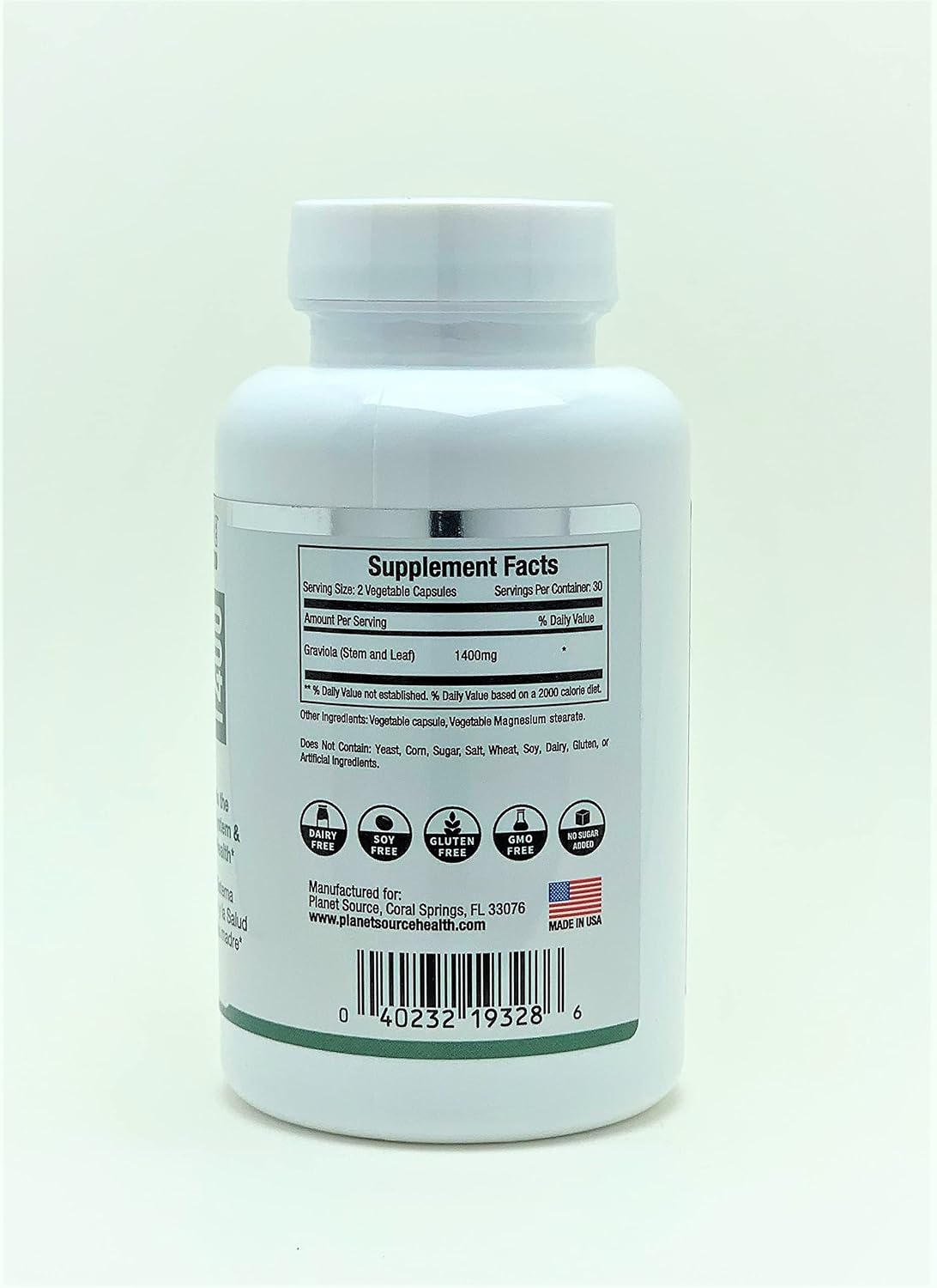 Graviola Leaf – Annona Muricata Soursop – Traditional Herbal Supplement – Natural Antioxidant – 60 Vegetable Capsules (1400mg) - görsel 3