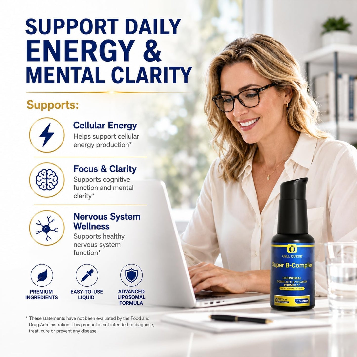 Cellqueue Liposomal Methyl B Complex Liquid – Active B Vitamin Formula with Methyl B12, Folate, TMG and Milk Thistle, 50 ml - görsel 5