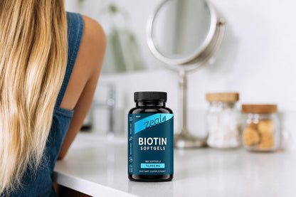 Zeal Biotin 10000mcg Oil Softgels - Hair, Skin & Nails Support - 180 Softgels