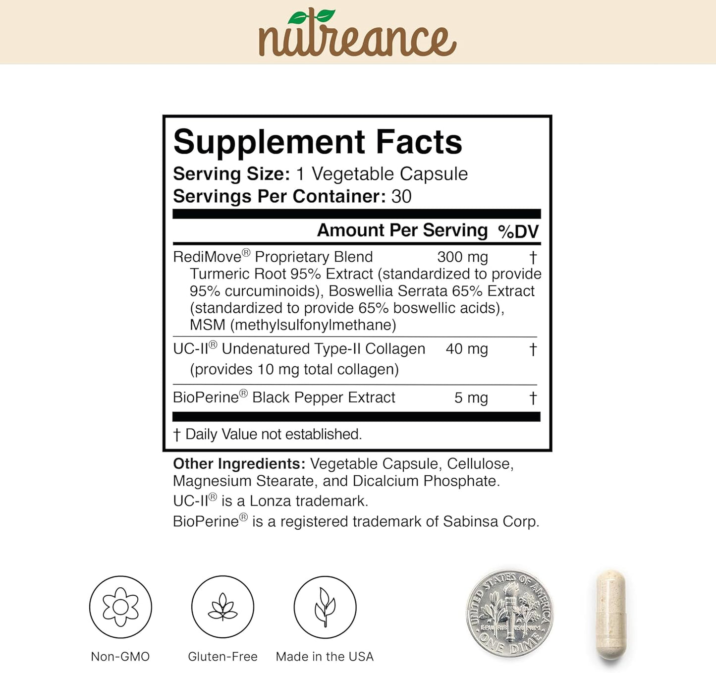 RediMove – Natural Joint Support Supplement – Non-GM, Gluten-Free - görsel 4
