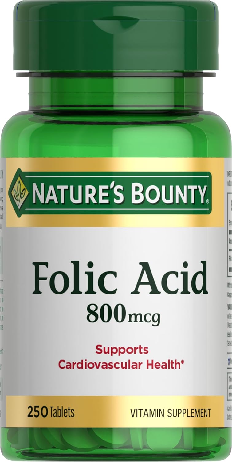 Nature's Bounty Folic Acid 800 µg, 250 Tablets (Pack of 2) - görsel 6