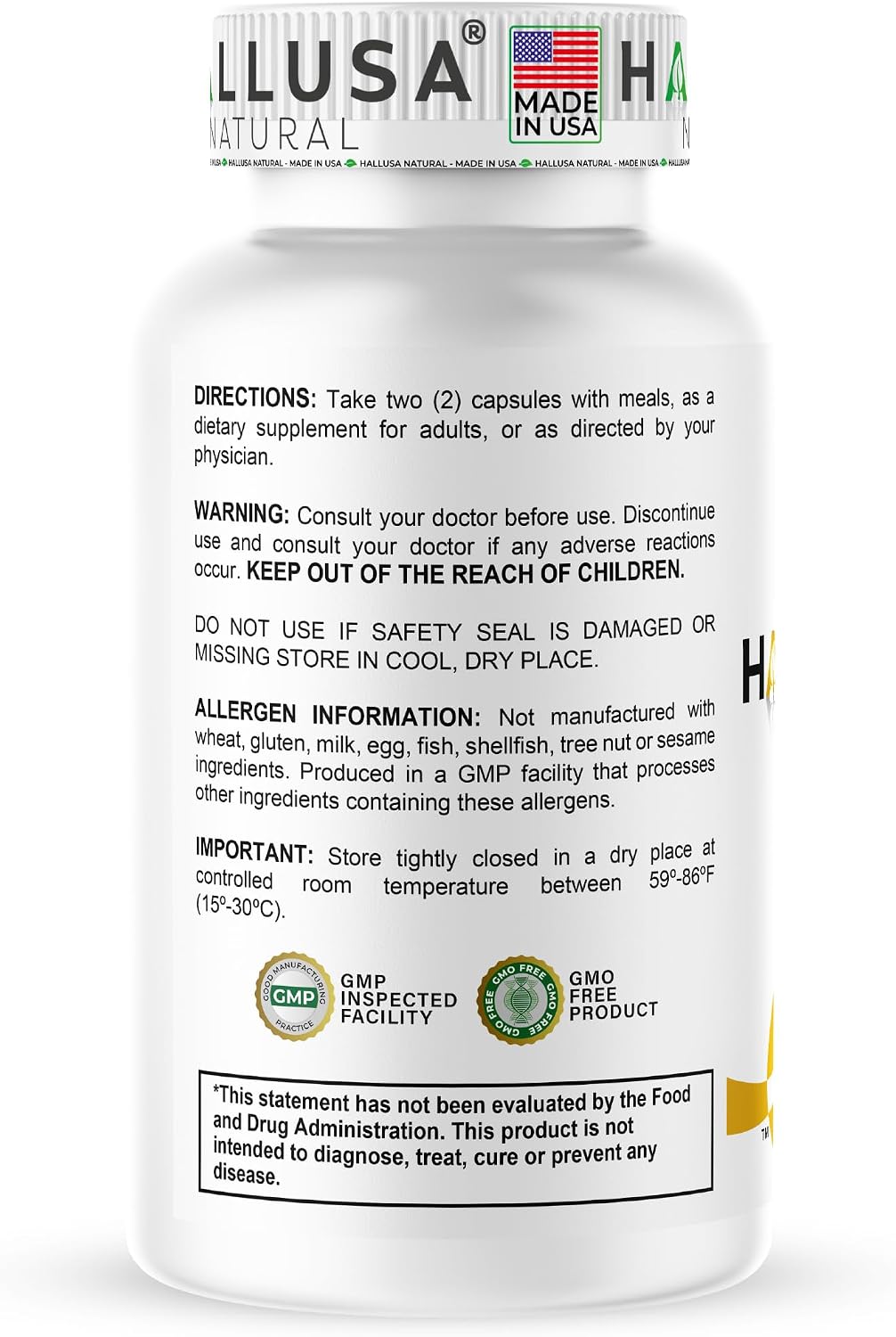 Hallusa Natural Colostrum Capsules – 1,000mg, 60 Capsules - görsel 8