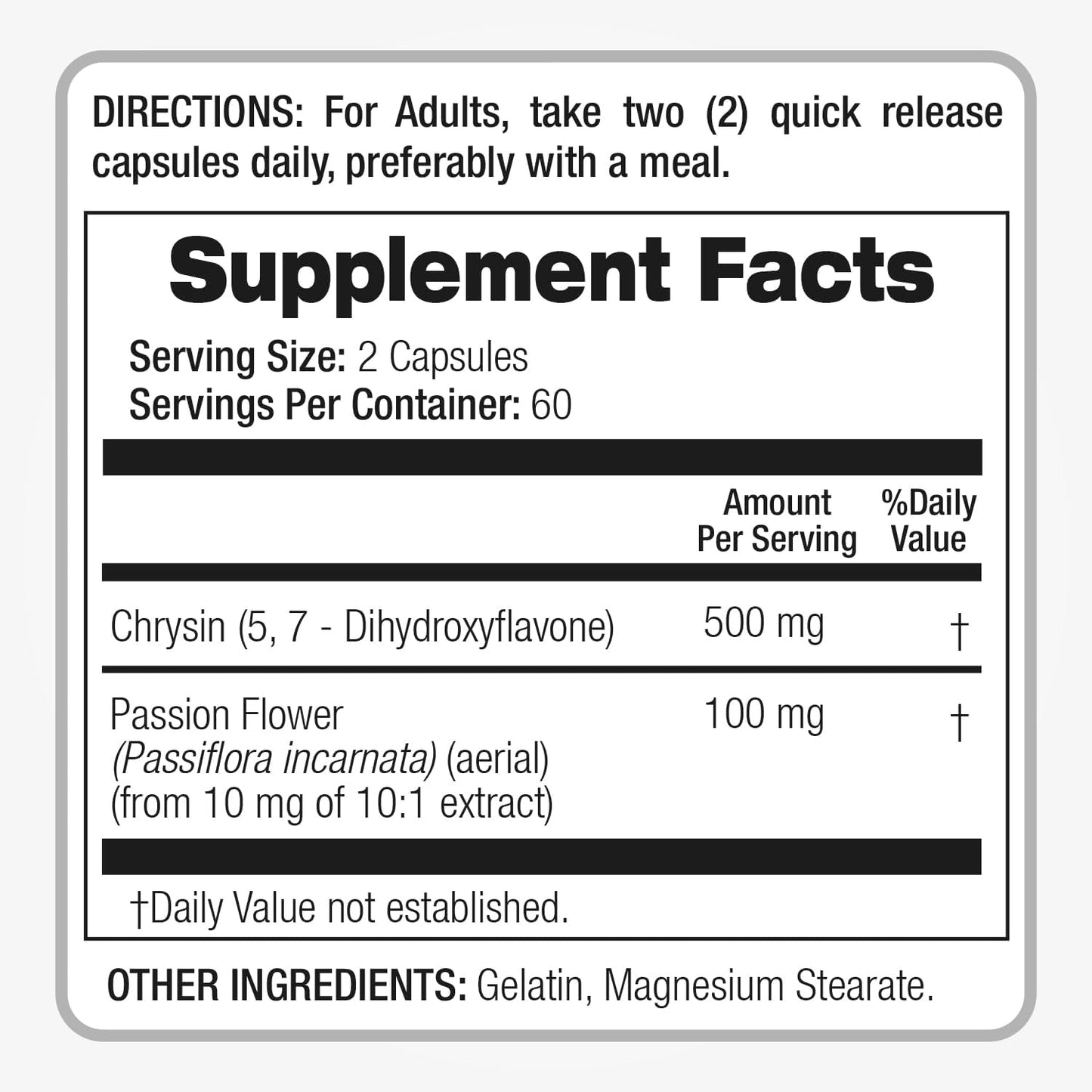 FITO MEDIC'S Lab Chrysin with Passion Flower Supplement, 120 Capsules - görsel 5
